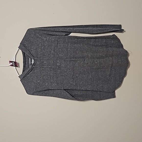 No Comment Tops - No Comment Heathered Gray light weight thin hooded sweatshirt.